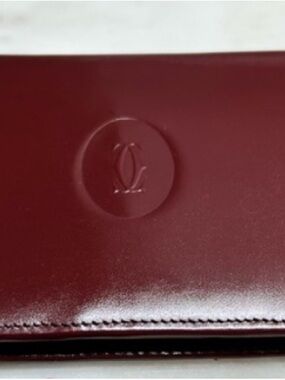 Cartier Leather Wallet in Deep Burgundy